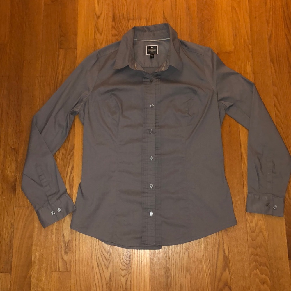 Grey express button up blouse